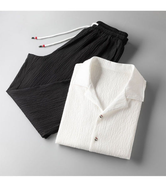 Conjunto Deportivo Casual Hombre Manga Corta Estilo Chino Premium - Image 13