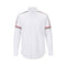 Camisa Oxford Blanca de Manga Larga con Detalles de Cinta en Hombros
