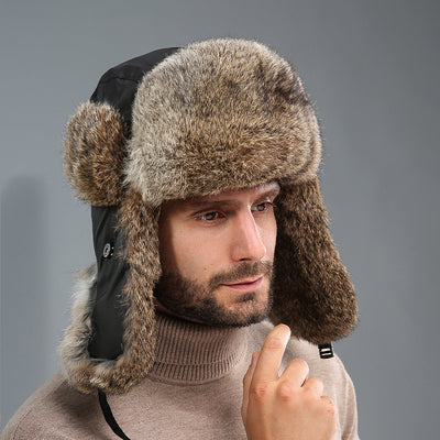 Gorro Térmico Unisex de Piel de Conejo con Protección Auditiva para Clima Frío - Image 2