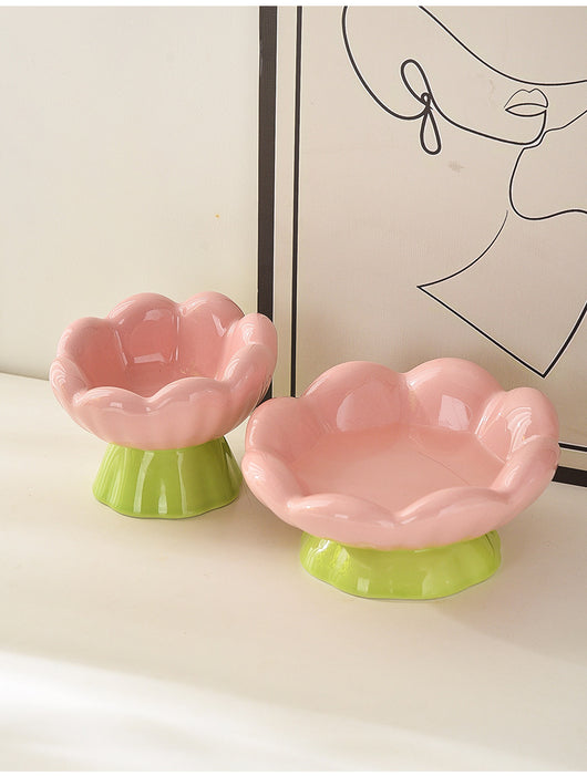 Comedero Elevado para Gatos de Cerámica Rosa - Diseño Inclinado Anti-Vómito y Fatiga de Bigotes - Image 20