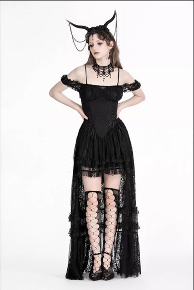 Vestido Gótico Romántico de Encaje Elegante Retro - Image 9