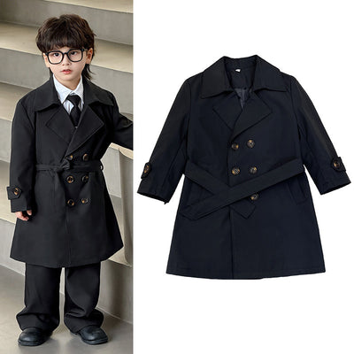 Abrigo Largo Infantil Británico Elegante y Moderno - Image 3