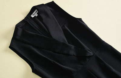 Jumpsuit Elegante Sin Mangas Negro Ajustado para Mujer - Image 19