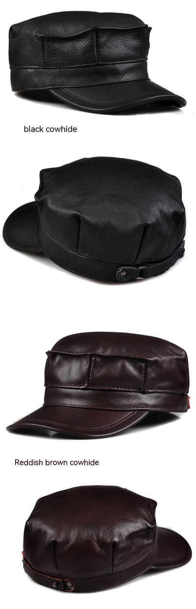 Gorra Octagonal de Cuero Genuino para Hombre - Otoño e Invierno - Image 12