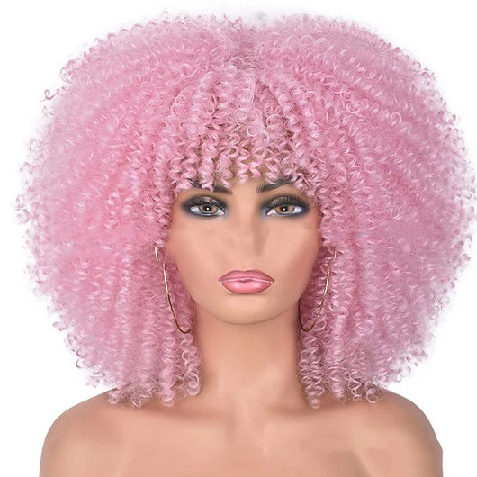 Peluca de Cabello Rizado Sintético con Malla Fina - Image 37
