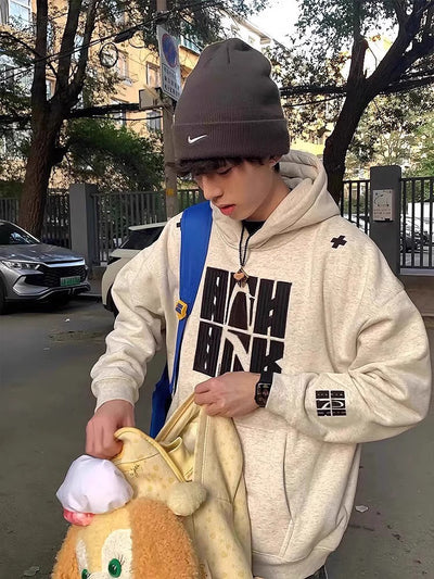 Sudadera Gris Jaspeado con Bordado para Hombre Otoño Invierno - Image 9