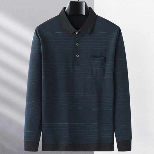 Camiseta Manga Larga Clásica para Hombre Primavera