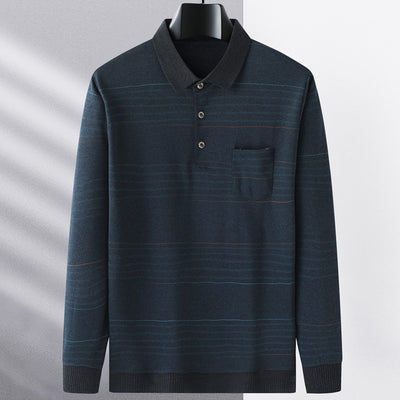 Camiseta Manga Larga Clásica para Hombre Primavera
