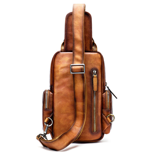 Bolsa Pecho Cuero Genuino para Hombre - Estilo Casual Minimalista - Image 3