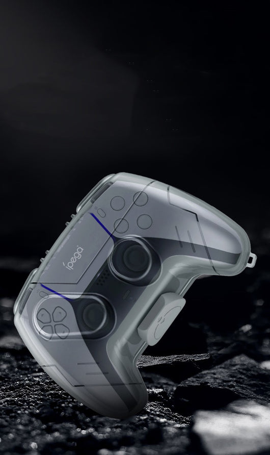 Transparent gray plastic protective case for game controllers, compatible with Xbox, PlayStation 5, and Nintendo Switch. - Image 6