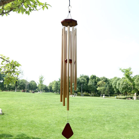 Carillón de Viento Decorativo de Madera Maciza con Tubos Metálicos - Image 17