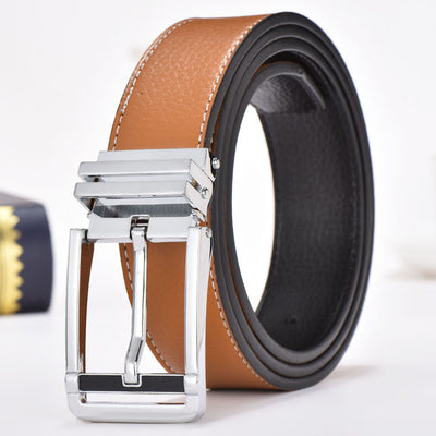 Cinturón de Cuero para Hombre con Hebilla Pin Trendy Casual - Image 11
