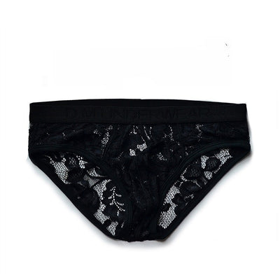 Calzoncillos Hombre Cintura Baja con Encaje Negro y Blanco - Image 4