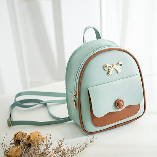 Mochila Casual para Mujer con Bolsillo Frontal Contrastado - Image 3
