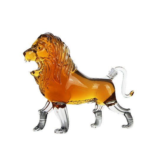 Botella de Vino de Vidrio 750ml Diseño León