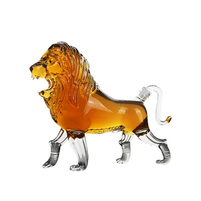 Botella de Vino de Vidrio 750ml Diseño León