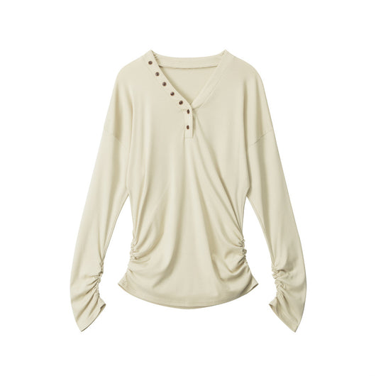 Blusa Elegante de Manga Larga con Cuello en V y Cintura Ajustada - Image 7