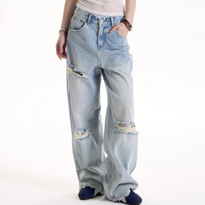 Jeans Rotos Estilo Hot Girl Retro Americano