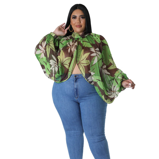 Blusa de Gasa Talla Grande con Cuello Redondo y Tirantes Ajustables - Image 7