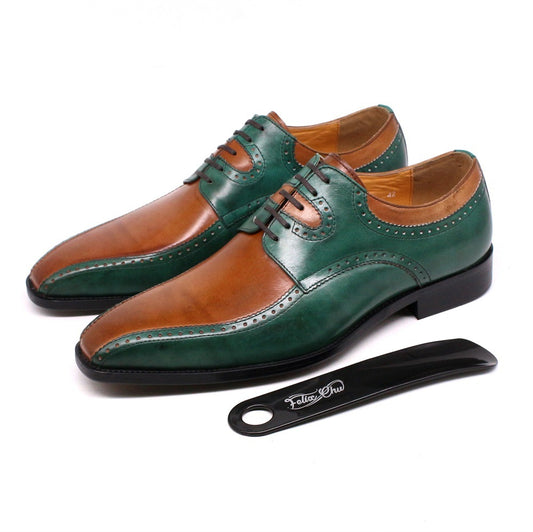 Zapatos de Cuero Ejecutivo con Diseño Británico y Combinación de Colores - Image 2