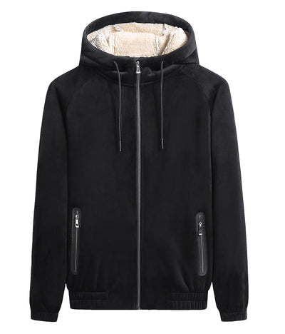 Cardigan con Capucha de Cachemir para Hombre Talla Grande - Abrigo Cálido de Terciopelo de Cordero - Image 5