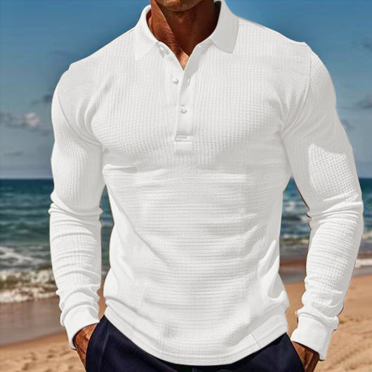 Polo Casual de Manga Larga Slim Fit con Textura Waffle - Image 2