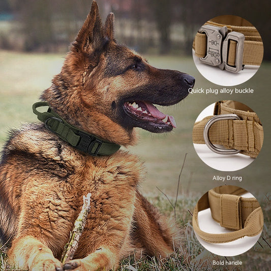 Correa Táctica Ajustable de Nylon para Perros Grandes