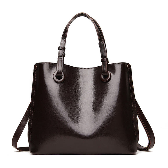 Bolso Coreano de Cuero Suave con Gran Capacidad