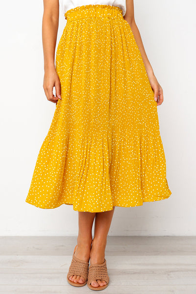 Falda Larga Plisada con Bolsillos para Mujer - Image 3