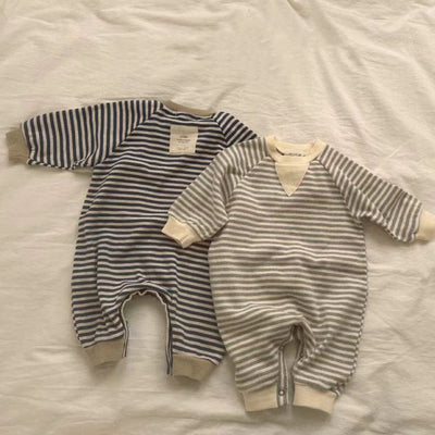 Buzo Infantil de Rayas con Cuello Redondo y Mangas Largas