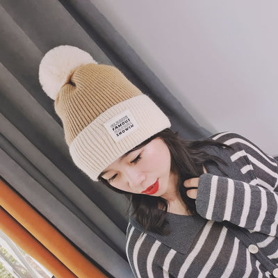 Gorro de Lana Coreano Retorcido Trend Otoño e Invierno