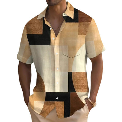 Playera Geométrica Retro con Contraste de Colores en 3D - Image 5