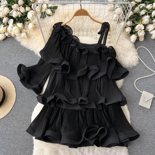 Blusa Casual de Chifón con Volantes y Mangas Acampanadas para Mujer - Image 4