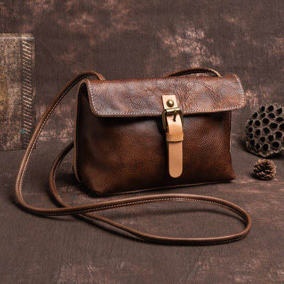 Bolso de Cuero Retro Crema para Mujer - Suave y Versátil - Image 13