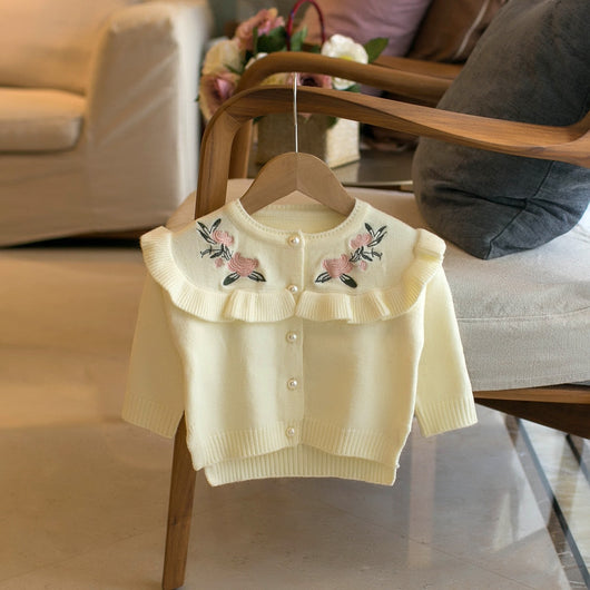 Cardigan de Cuello Redondo con Bordado Delicado - Image 8