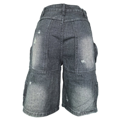 Shorts Denim Rotos con Bolsillos Lavados para Mujer - Image 12