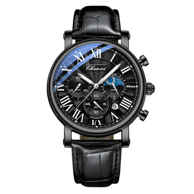Reloj Empresarial Hombre Fases Lunares Calendario Resistente al Agua - Image 4