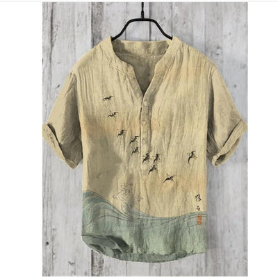 Playera Estampada 3D Textura Slub Suelta y Cómoda - Image 7