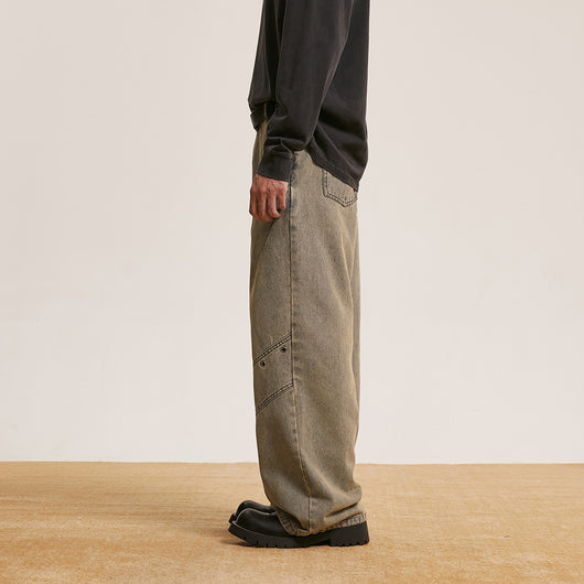 Pantalones Vaqueros Retro Lavados Baggy Straight para Hombre y Mujer - Image 3