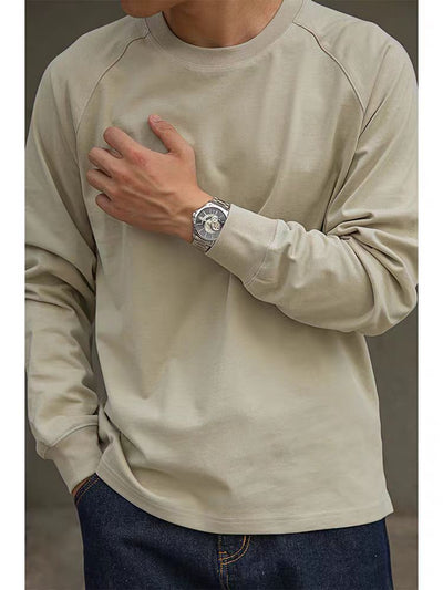 Camisa Raglan Vintage de Algodón para Hombre - Manga Larga Otoño - Image 6