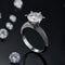 Anillo de Diamante Moissanita Chapado en Oro Blanco Plata S925 para Mujer