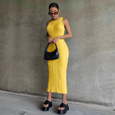 Vestido Tejido sin Mangas Cuello Redondo para Mujer - Estilo Otoño - Image 15