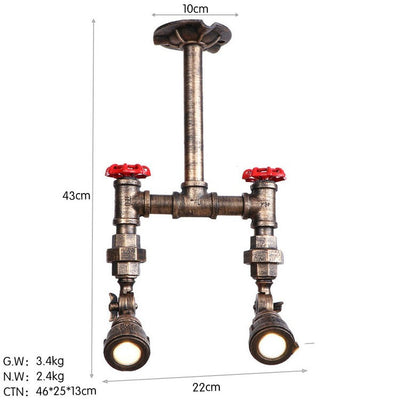 Lámpara de Techo Industrial con Tuberías de Hierro y Spot Ajustable - Image 8