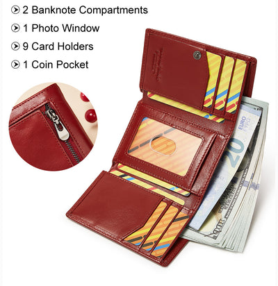 Billetera Multifuncional de Cuero Genuino con Compartimentos y Cierre - Image 12