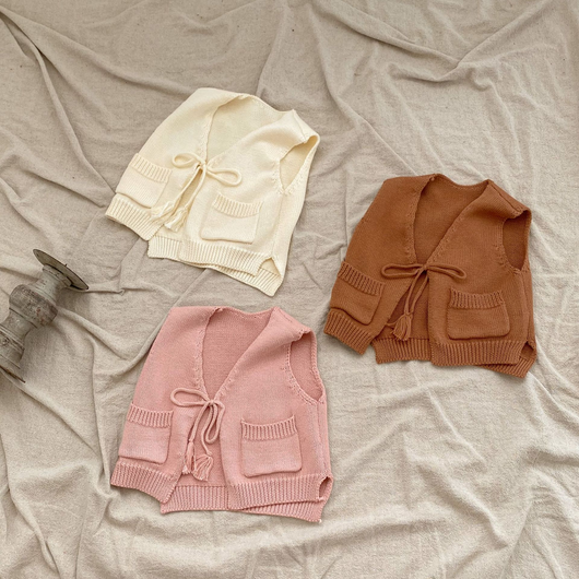 Chaleco Cardigan Tejido para Niños con Borlas - Image 17