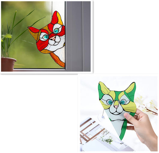 Adorno de Gato en Vitral para Ventana - Image 37