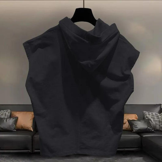 Chaleco Deportivo Holgado sin Mangas con Capucha para Hombre Talla Grande - Image 9