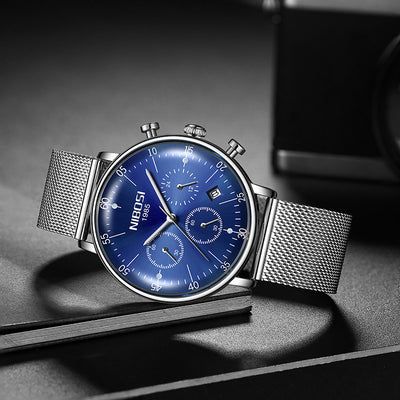 Reloj de Pareja Nibosi con Correa Malla - Cuarzo Elegante - Image 10