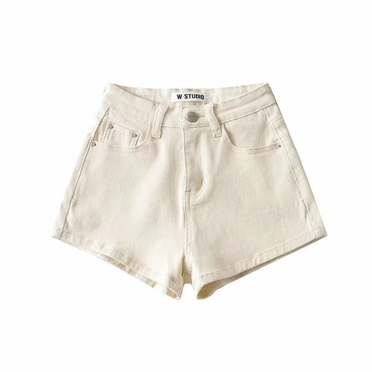 Shorts de Mezclilla Cintura Alta Básicos Elásticos con Textura Acanalada - Image 9