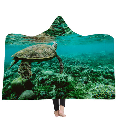 Poncho Manta con Capucha Serie Tortugas del Océano - Image 6